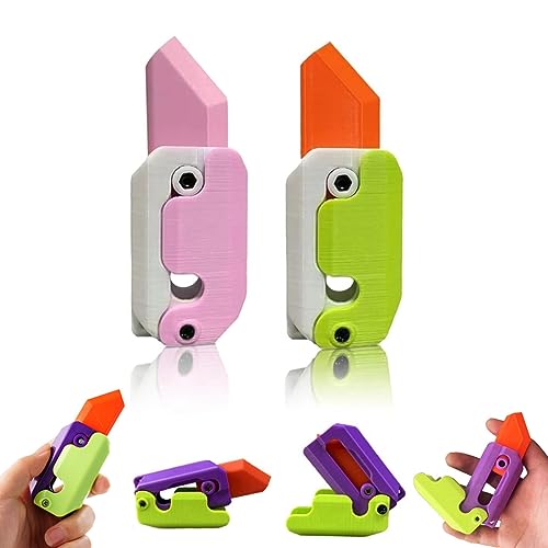3D-Drucken Zappelmesser Spielzeug, Schwerkraft-Messer-Spielzeug, Plastik Zappelspielzeug, 3D gedrucktes Plastikmesser, Rübe-Messer-Karotte-Messer-Spielzeug (GG) von ESPRY