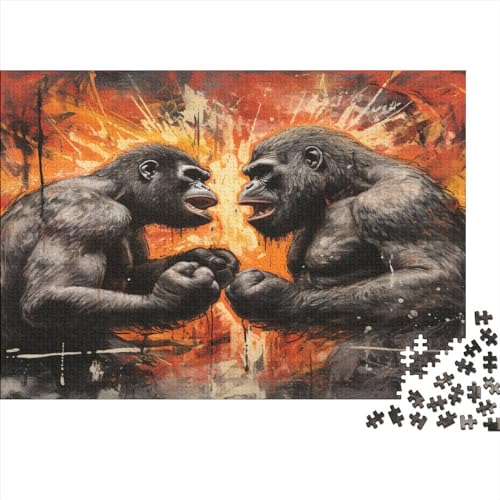 A Gorilla That Looks at You. Puzzle 1000 Erwachsene，ImpossibleGeschicklichkeitsspiel Für Geschicklichkeitsspiel Herausforderndes Creatures Puzzles Lernspiel Raumdekoration Geschenk 1000pcs (75x50cm) von ESSAHI