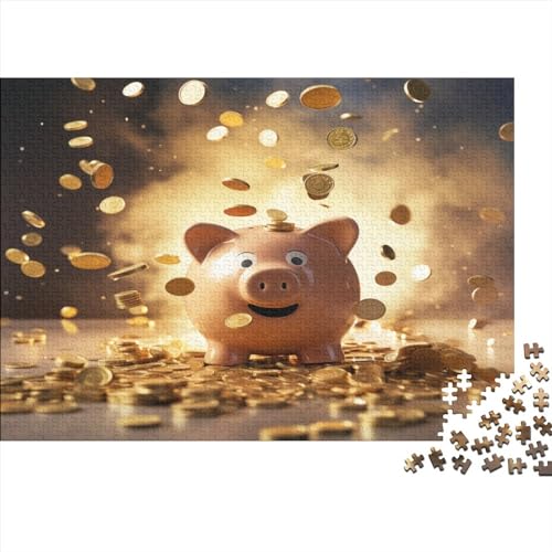 Chinese Gold-Coin Pig Puzzle 1000 Erwachsene，ImpossibleGeschicklichkeitsspiel Für Geschicklichkeitsspiel Herausforderndes Wildlife Puzzles Lernspiel Raumdekoration Geschenk 1000pcs (75x50cm) von ESSAHI