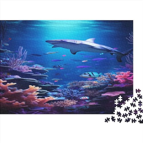 Coral and Shark 1000 Puzzle Impossible Sharks Puzzles Geschicklichkeitsspiel Farbenfrohes Geschenk, Erwachsenen Herausforderndes Raumdekoration Detailreiches Lernspiel 1000pcs (75x50cm) von ESSAHI