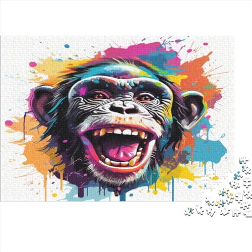 Happy Gorilla Puzzle 1000 Für Erwachsene Geschicklichkeitsspiel Die Ganze Familie Orangutan Puzzles Herausforderndes Pädagogisches Raumdekoration Geschenk Lernspiel 1000pcs (75x50cm) von ESSAHI