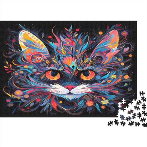 Painting Cat Heads 1000 Puzzle Impossible Kitten Puzzles Geschicklichkeitsspiel Farbenfrohes Geschenk, Erwachsenen Herausforderndes Raumdekoration Detailreiches Lernspiel 1000pcs (75x50cm) von ESSAHI