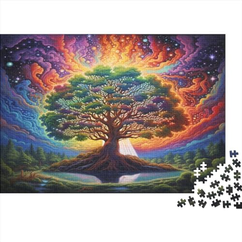 Starry Sky Tree Puzzle 1000 Für Erwachsene Geschicklichkeitsspiel Die Ganze Familie Big Tree Puzzles Herausforderndes Pädagogisches Raumdekoration Geschenk Lernspiel 1000pcs (75x50cm) von ESSAHI