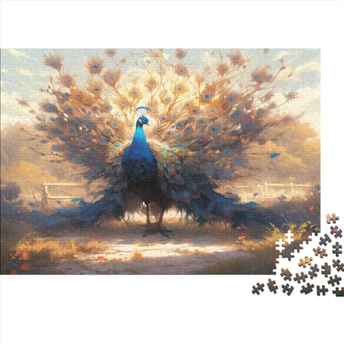 The Peacock Opens Its Tail 1000 Puzzle Impossible Peacock Puzzles Geschicklichkeitsspiel Farbenfrohes Geschenk, Erwachsenen Herausforderndes Raumdekoration Detailreiches Lernspiel 1000pcs (75x50cm) von ESSAHI