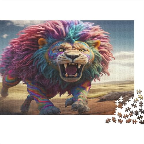 The Roaring Lion. Erwachsene Puzzles 1000 Teile Wildlife Geburtstag Geschicklichkeitsspiel Für Die Ganze Familie Lernspiel Wohnkultur Stress Relief 1000pcs (75x50cm) von ESSAHI