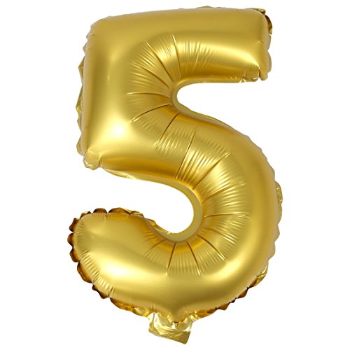 ESSISH Mode 16 Silberfolie Anzahl Luftballons Geburtstag Gold 5 von ESSISH