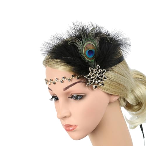 ESTCNK Damen Flapper Accessoires GatsbyParty Kostüm Vintage Kristall Feder Stirnband ESTCNK Damen Flapper Accessoires GatsbyParty Kostüm Vintage Kristall Feder Stirnband von ESTCNK