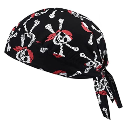 ESTCNK Modischer Turban-Piratenhut für Erwachsene, Teenager, verstellbar, universal, Kopftuch von ESTCNK