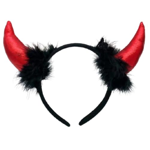 ESTCNK Schwarzer Teufels-Stirnband, Cartoon, rutschfest, groß, für Kinder, Cosplay ESTCNK Schwarzer Teufels-Stirnband, Cartoon, rutschfest, groß, für Kinder, Cosplay von ESTCNK