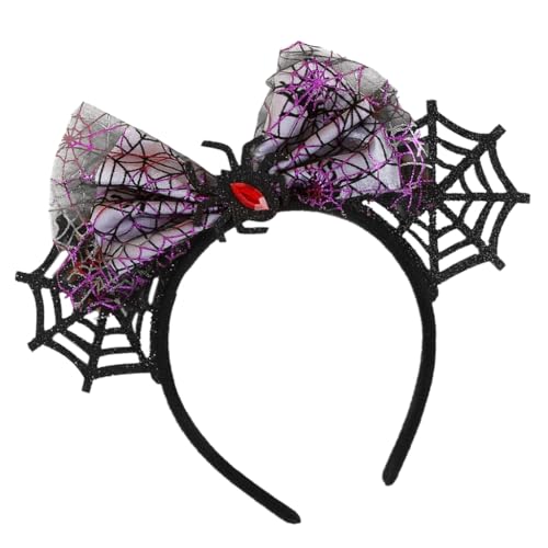 ESTCNK Vielseitiges Halloween-Accessoire, Spinnen-Ohr-geformtes Stirnband mit Schleifendetail, Cosplay-Haardekoration, einzigartige Kopfbedeckung von ESTCNK