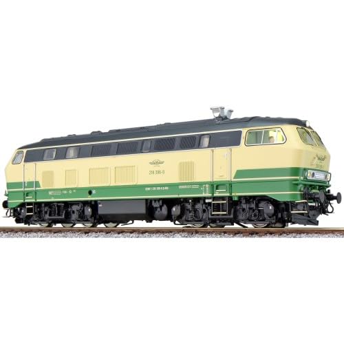 31008 Diesellok, 218 396 Brohltalbahn, beige/grün, Ep VI, Sound+Rauch, DC/AC von ESU