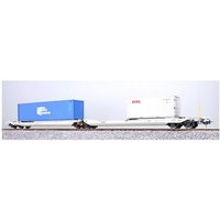 ESU 36552 H0 Taschenwagen Sdggmrs 31 84 495 5 736-8 mit Container TKRU 408456 + OOLU 287222, NL-RN, Ep. VI von ESU