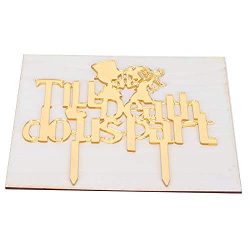 Acrylkuchen Toper Mirror Haut Insert Sticks Hochzeitsfeiern Urlaub Kuchen Dekoration Goldfarbe geeignetes Geburtstag Hochzeit Feier Tanzparty 5.5x5.5in von ETAINGYEUN