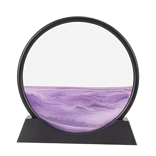 ETAINGYEUN Bewegung Sandkunst Bild 3D Flüssigbewegung Tiefsee Sandstrahldekor 360 Grad Rotatierbar für Wohnzimmer für Heimbüro (Lila) von ETAINGYEUN