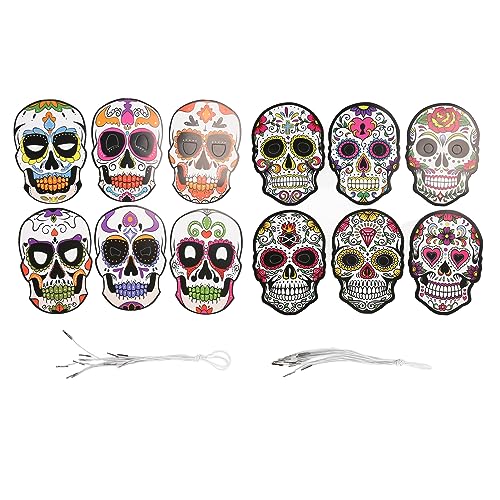 ETAINGYEUN Tag der toten Maske Schädel Vollkopfmaske für Halloween -Party -Dekorationen 12 Stücke von ETAINGYEUN