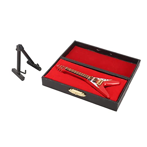Miniature E -Gitarre V -Form exquisites hölzerne Typ Display Ständer Aufbewahrung Rot für Musikraumdekoration Miniature E -Gitarre V -Form exquisites hölzerne Typ Display Ständer Aufbewahrung Rot für Musikraumdekoration von ETAINGYEUN