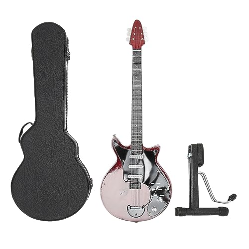 Rötliche braune Miniatur-E-Gitarre Replik Stand Fall Musik Instrument Typ Dekoration Rötliche braune Miniatur-E-Gitarre Replik Stand Fall Musik Instrument Typ Dekoration von ETAINGYEUN