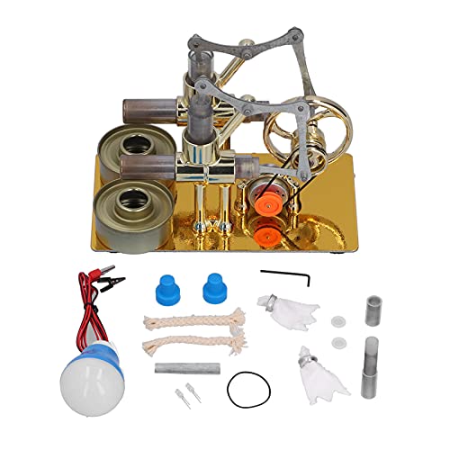 Stirling Motor Motor Typ Bildungsspielzeug physischer Strom Generator Typ Schulversorgungen Desktop -Dekoration für Menschen über 8 Jahre altes Eisen -Weiß RGB 16x8.8x12,5 cm 734g von ETAINGYEUN