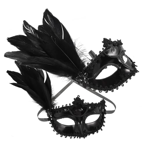 2 Stück Karnevalsmaske, Rave-Maske, Kostüm, Maskerade, Halloween-Party-Maske, Masken, Bekleidung, Dekoration, Karneval, Federn, Maske, Anzieh, Kopfbedeckung, Tanzen, Party, Requisite, Cosplay-Maske, s 2 Stück Karnevalsmaske, Rave-Maske, Kostüm, Maskerade, Halloween-Party-Maske, Masken, Bekleidung, Dekoration, Karneval, Federn, Maske, Anzieh, Kopfbedeckung, Tanzen, Party, Requisite, Cosplay-Maske, s von ETANULPEX