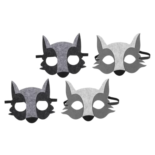 4-teiliges Masken-Set for Verkleiden von Halloween, Tiergesichtern, Karnevalsmasken, weiße Masken, Wolfsmasken for draußen, Halloween-Partymasken, Horror-Stil, Tierfilzmasken, Maskerade, Filzstoff/317 4-teiliges Masken-Set for Verkleiden von Halloween, Tiergesichtern, Karnevalsmasken, weiße Masken, Wolfsmasken for draußen, Halloween-Partymasken, Horror-Stil, Tierfilzmasken, Maskerade, Filzstoff/317 von ETANULPEX