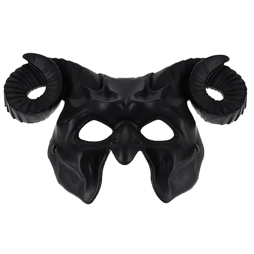 ETANULPEX Halloween Horn Maske Schwarz Gesichtsmasken Maske Tiere Ziege Halloween Horror Maske Schaum Hörner Hirsch /359 von ETANULPEX
