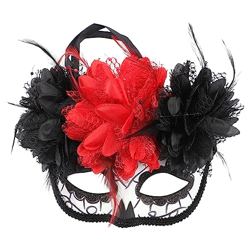 Tote Halloween-Maske, Skelett, maskiert, Dekor, gruselige Maske, Halloween, Spitzenschädel, Cosplay-Kostüme, Rot/311 Tote Halloween-Maske, Skelett, maskiert, Dekor, gruselige Maske, Halloween, Spitzenschädel, Cosplay-Kostüme, Rot/311 von ETANULPEX