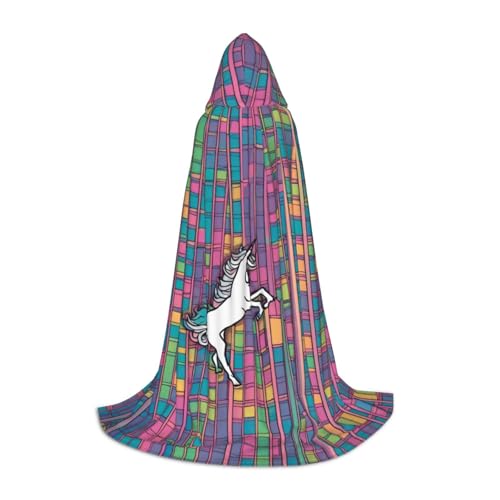 ETASUIOL Einhorn-Umhang mit Kapuze für Halloween, Zauberer, Vampir, Sensenmann-Kostüme, Renaissance-Stil von ETASUIOL