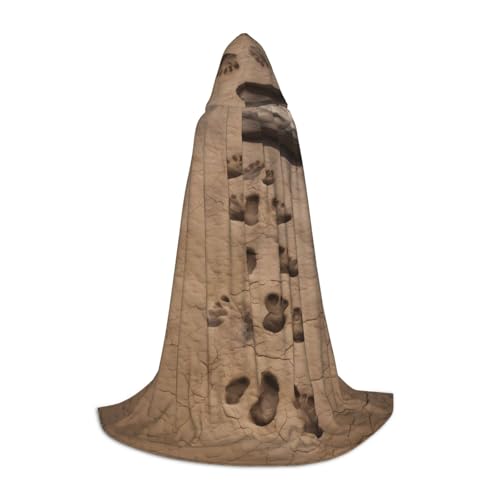 ETASUIOL Kapuzenumhang mit Dinosaurier-Fußabdrücken für Halloween, Zauberer, Vampir, Sensenmann-Kostüme, Renaissance-Stil von ETASUIOL