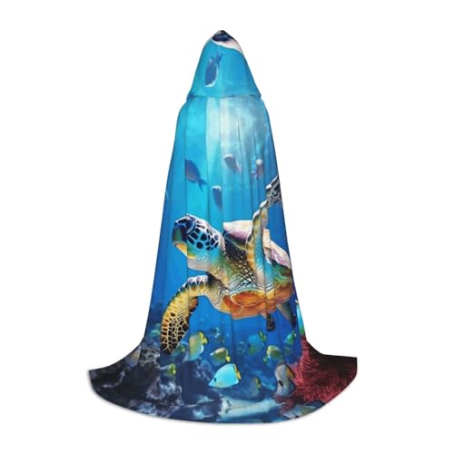 ETASUIOL Kapuzenumhang mit Schildkröte mit bunten Fischen, unter dem Meer, für Halloween, Zauberer, Vampir, Sensenmann, Renaissance-Stil ETASUIOL Kapuzenumhang mit Schildkröte mit bunten Fischen, unter dem Meer, für Halloween, Zauberer, Vampir, Sensenmann, Renaissance-Stil von ETASUIOL