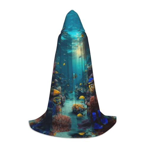 ETASUIOL Kapuzenumhang mit süßem blauem Fischdruck für Halloween, Zauberer, Vampir, Sensenmann-Kostüme, Renaissance-Stil ETASUIOL Kapuzenumhang mit süßem blauem Fischdruck für Halloween, Zauberer, Vampir, Sensenmann-Kostüme, Renaissance-Stil von ETASUIOL