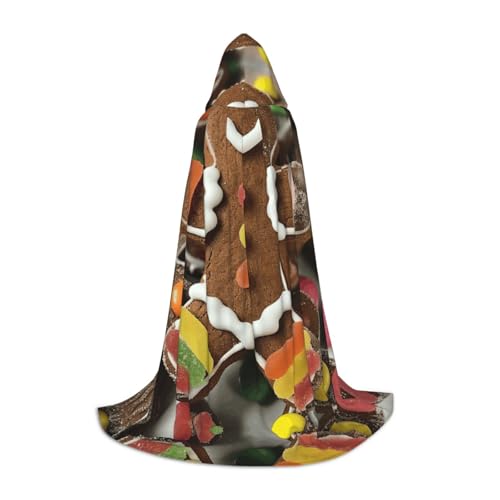 ETASUIOL Lebkuchenmann-Kostüm, Süßigkeiten-Druck, Kapuzenumhang für Halloween, Zauberer, Vampir, Sensenmann-Kostüme, Renaissance-Stil ETASUIOL Lebkuchenmann-Kostüm, Süßigkeiten-Druck, Kapuzenumhang für Halloween, Zauberer, Vampir, Sensenmann-Kostüme, Renaissance-Stil von ETASUIOL