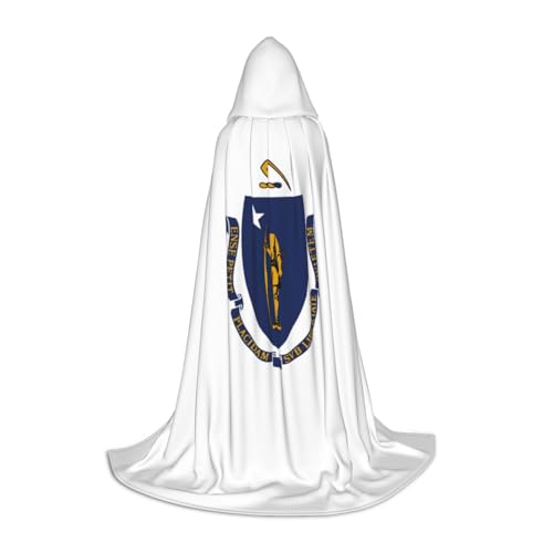 ETASUIOL Massachusetts Kapuzenumhang mit Staatsflagge, für Halloween, Zauberer, Vampir, Sensenmann-Kostüme, Renaissance-Stil ETASUIOL Massachusetts Kapuzenumhang mit Staatsflagge, für Halloween, Zauberer, Vampir, Sensenmann-Kostüme, Renaissance-Stil von ETASUIOL