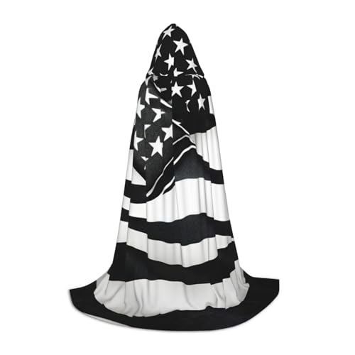 ETASUIOL Schwarzer und weißer Umhang mit amerikanischer Flagge, Kapuzenumhang für Halloween, Zauberer, Vampir, Sensenmann-Kostüme, Renaissance-Stil ETASUIOL Schwarzer und weißer Umhang mit amerikanischer Flagge, Kapuzenumhang für Halloween, Zauberer, Vampir, Sensenmann-Kostüme, Renaissance-Stil von ETASUIOL