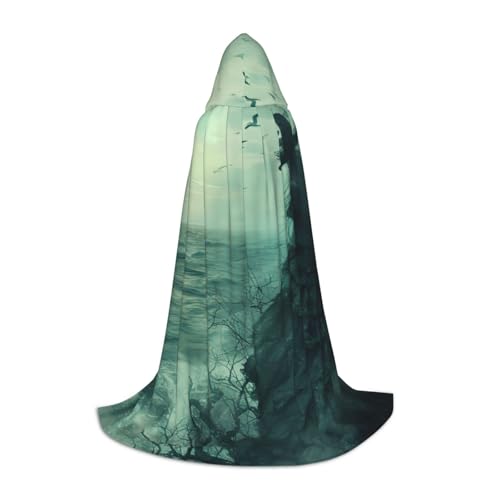 ETASUIOL Umhang mit Kapuze für Halloween, Zauberer, Vampir, Sensenmann, Renaissance-Stil von ETASUIOL