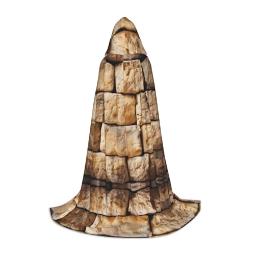 ETASUIOL Umhang mit Kapuze im Retro-Stil mit Steindruck für Halloween, Zauberer, Vampir, Sensenmann-Kostüme, Renaissance-Stil von ETASUIOL