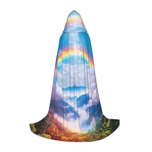 ETASUIOL Umhang mit Kapuze und kleinem Regenbogen-Druck, für Halloween, Zauberer, Vampir, Sensenmann-Kostüme, Renaissance-Stil ETASUIOL Umhang mit Kapuze und kleinem Regenbogen-Druck, für Halloween, Zauberer, Vampir, Sensenmann-Kostüme, Renaissance-Stil von ETASUIOL