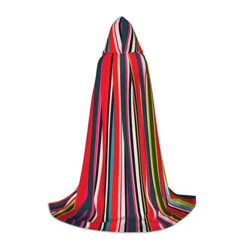 ETASUIOL Umhang mit bunten Streifen und Kapuze für Halloween, Zauberer, Vampir, Sensenmann, Renaissance-Stil ETASUIOL Umhang mit bunten Streifen und Kapuze für Halloween, Zauberer, Vampir, Sensenmann, Renaissance-Stil von ETASUIOL
