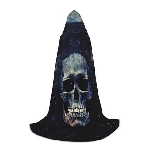 Kapuzenumhang mit Totenkopf und Sternen für Halloween, Zauberer, Vampir, Sensenmann-Kostüme, Renaissance-Stil von ETASUIOL