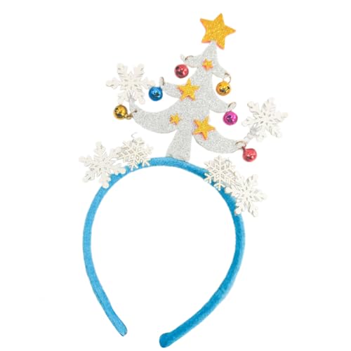 ETAWDE Auffälliges Weihnachtsbaum-Stirnband mit Schneeflocken, festliches Haar-Accessoire, Kopfbedeckung für Party-Dekoration von ETAWDE