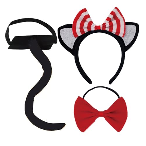 ETAWDE Halloween-Katzen-Cosplay-Zubehör, Katzenohren, Haarband, Schwanz, Rock, Fliege, Socken für Frauen und Mädchen ETAWDE Halloween-Katzen-Cosplay-Zubehör, Katzenohren, Haarband, Schwanz, Rock, Fliege, Socken für Frauen und Mädchen von ETAWDE