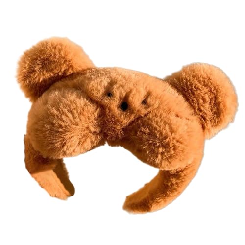 ETAWDE Plüsch-Hasen-Bär-Haarreifen zum Waschen von Kinder-Stirnbändern, verstellbare Kopfbedeckung für Cosplay und modische Outfits von ETAWDE