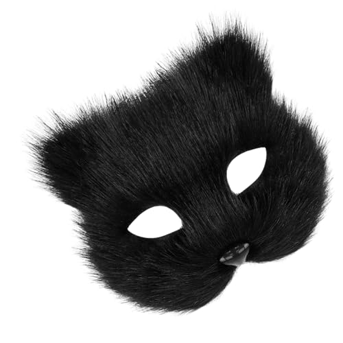 ETAWDE Plüschtier, Katzengesicht, pelziges Tier, halbes Gesicht, für Männer und Frauen, Maskerade, Halloween, Cosplay, Kostüm-Zubehör ETAWDE Plüschtier, Katzengesicht, pelziges Tier, halbes Gesicht, für Männer und Frauen, Maskerade, Halloween, Cosplay, Kostüm-Zubehör von ETAWDE