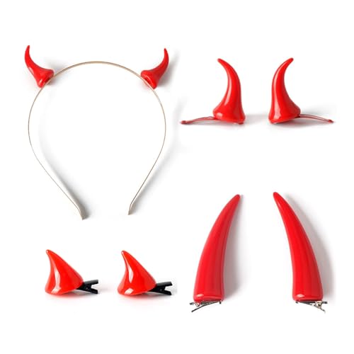 ETAWDE Teufelshorn-Stirnband für Erwachsene und Kinder, Rollenspiel, Teufelshorn, Haarreif, Halloween, Party, Kopfschmuck, Cosplay, Haarschmuck ETAWDE Teufelshorn-Stirnband für Erwachsene und Kinder, Rollenspiel, Teufelshorn, Haarreif, Halloween, Party, Kopfschmuck, Cosplay, Haarschmuck von ETAWDE