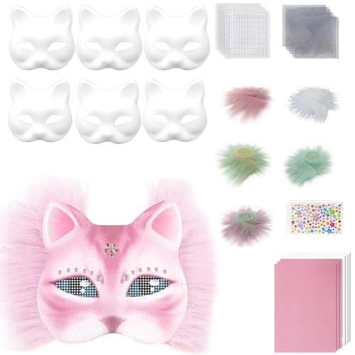 ETAWDE Tier-Kits, unbemalte Katzen, Halloween, Cosplay, Maskerade, handbemalte Katzen mit Plüschstoff ETAWDE Tier-Kits, unbemalte Katzen, Halloween, Cosplay, Maskerade, handbemalte Katzen mit Plüschstoff von ETAWDE