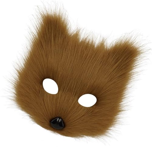 ETAWDE Wolfsfüchse Gesicht Maskerade Gesicht Tier Kostüm Dekoration für Damen Herren Cosplay Party Halloween Dress Up von ETAWDE