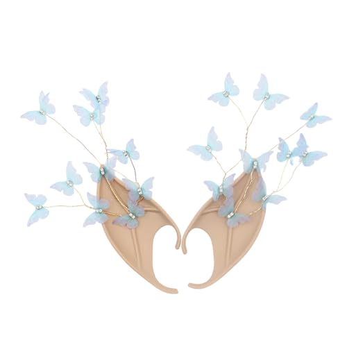 Feenohren, Elfenohren mit Schmetterling, spitze Elfenohren, Elfenohren für Kostüme, Maskerade Feenohren, Elfenohren mit Schmetterling, spitze Elfenohren, Elfenohren für Kostüme, Maskerade von ETAWDE