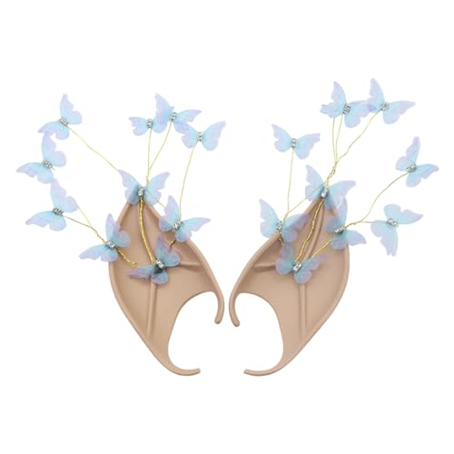 Feenohren, Elfenohren mit Schmetterling, spitze Elfenohren, Elfenohren für Kostüme, Maskerade Feenohren, Elfenohren mit Schmetterling, spitze Elfenohren, Elfenohren für Kostüme, Maskerade von ETAWDE