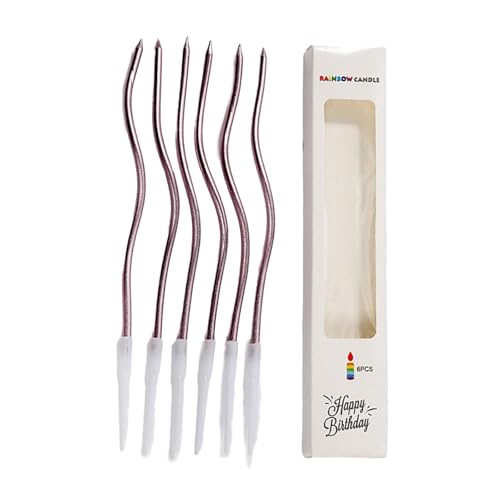 Packung mit 6 gebogenen, mehrfarbigen, beschichteten Kuchenaccessoires für Hochzeit, Party und Raumdekoration, Feiern Packung mit 6 gebogenen, mehrfarbigen, beschichteten Kuchenaccessoires für Hochzeit, Party und Raumdekoration, Feiern von ETAWDE