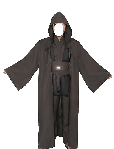 ETERNALMARK Jedi Kostüm Erwachsene Herren Anakin Skywalker Obi Wan Kenobi Robe Cloak Cosplay Halloween Outfit Kleidung Anzüge (klein) von ETERNALMARK