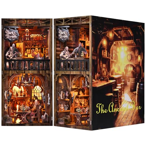 ETKVR Book Nook Kit, 3D Wooden Puzzle Booknook Dollhouse Bookend for Bookshelf Home Decoration, Book Nook Kits for Adults, Miniature Diorama Building Bookshelf Insert for Teens ETKVR Book Nook Kit, 3D Wooden Puzzle Booknook Dollhouse Bookend for Bookshelf Home Decoration, Book Nook Kits for Adults, Miniature Diorama Building Bookshelf Insert for Teens von ETKVR